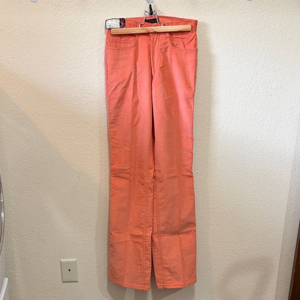 Vintage Yves Saint Laurent Corduroy Pants Orange Straight Leg USA 90s